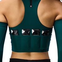 Bandit Running Women's Cadence Zip Front Race Crop - Pine