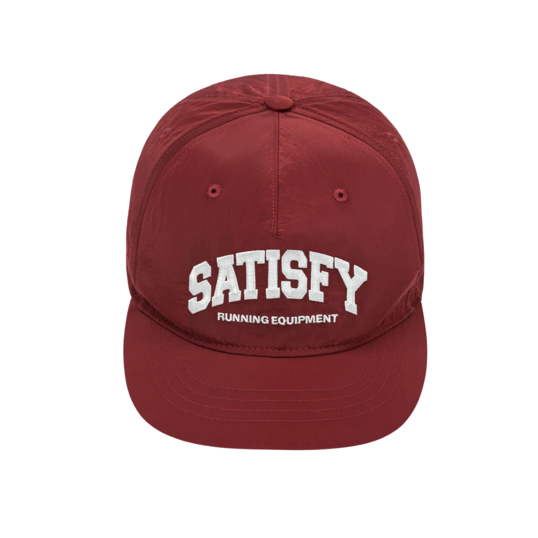 Satisfy Running FliteSilk 5-Panel Cap (Burgundy) | KitAthletic