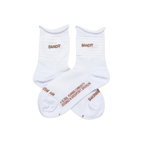 Bandit Running Grid Knit™ Run Socks - White with Baked Clay (2 Pack)