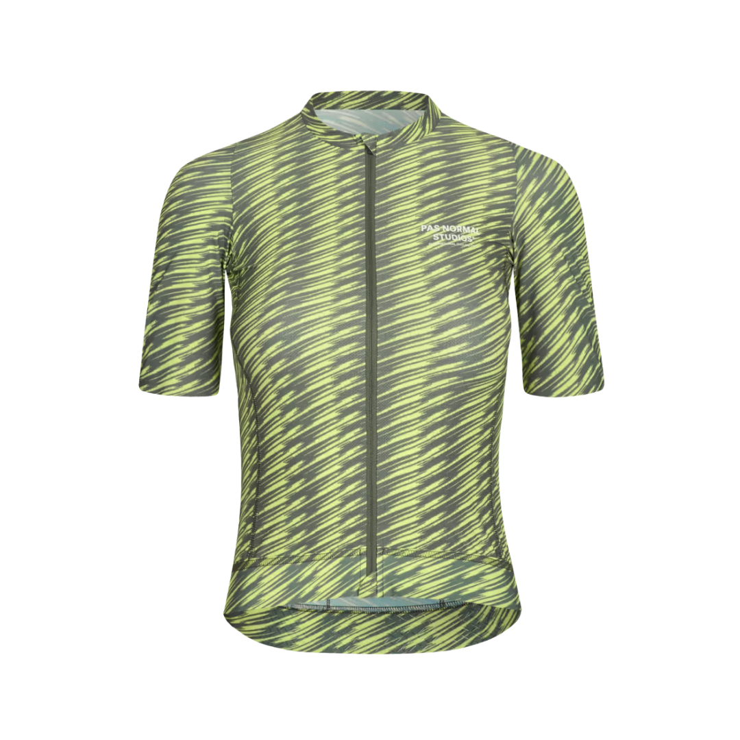 Pas Normal Studios Women's Solitude Jersey - Dark Moss/Lime Green