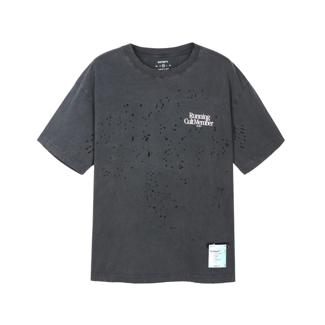 Satisfy MothTech™ T-Shirt | Aged Black Running Cult | KIT Athletic