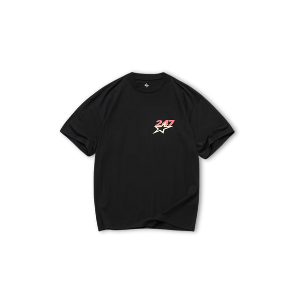 247 TEAM STAR PRINT OVERSIZED TSHIRT - Jet Black