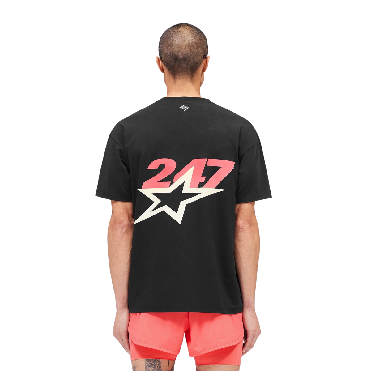 247 TEAM STAR PRINT OVERSIZED TSHIRT - Jet Black