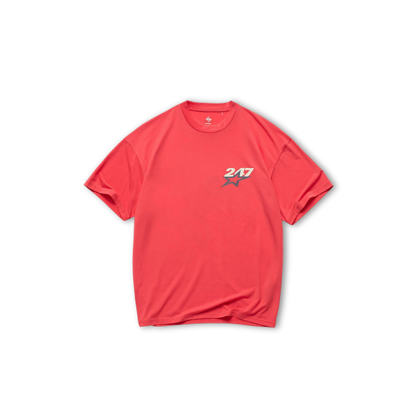 247 TEAM STAR PRINT OVERSIZED TSHIRT - Racing Red