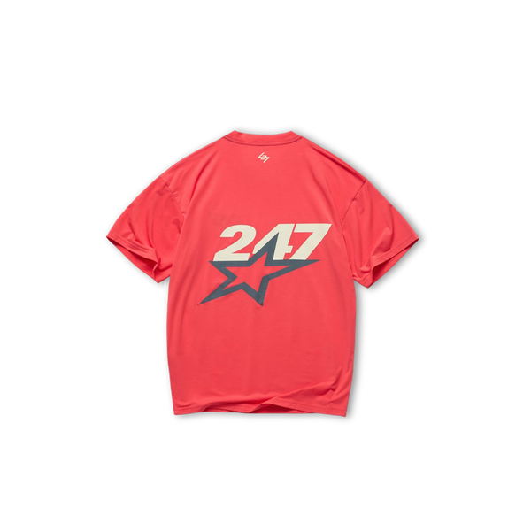 247 TEAM STAR PRINT OVERSIZED TSHIRT - Racing Red