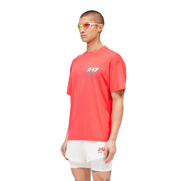 247 TEAM STAR PRINT OVERSIZED TSHIRT - Racing Red
