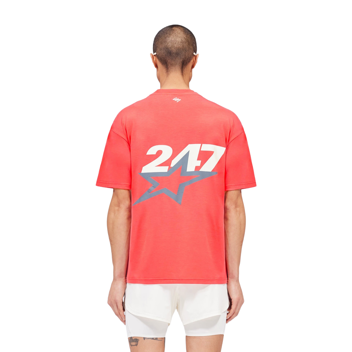247 TEAM STAR PRINT OVERSIZED TSHIRT - Racing Red