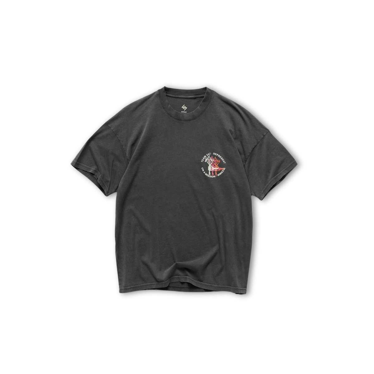 247 TORCH CROP TEE - Washed Black