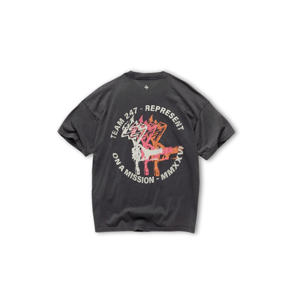 247 TORCH CROP TEE - Washed Black