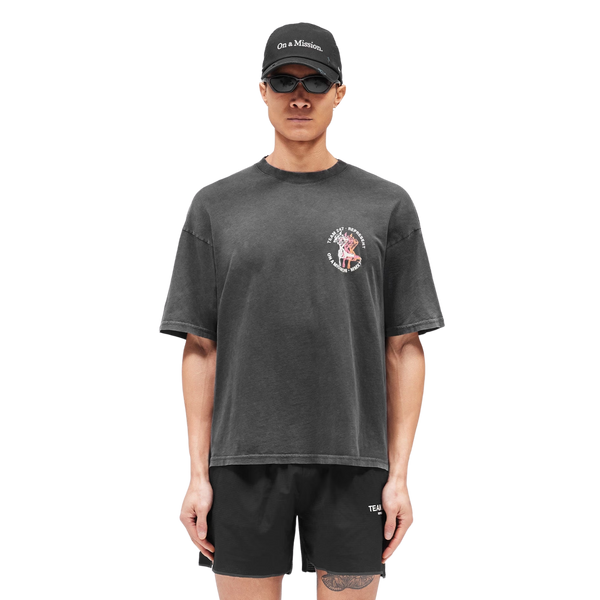 247 TORCH CROP TEE - Washed Black