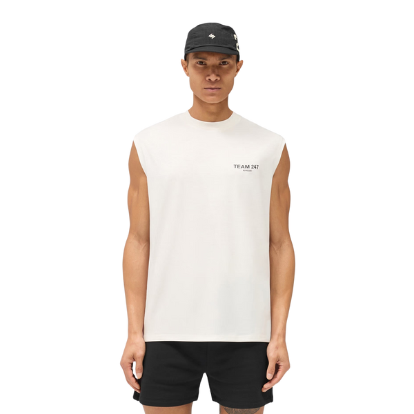 247 Team Oversized Tank - Flat White