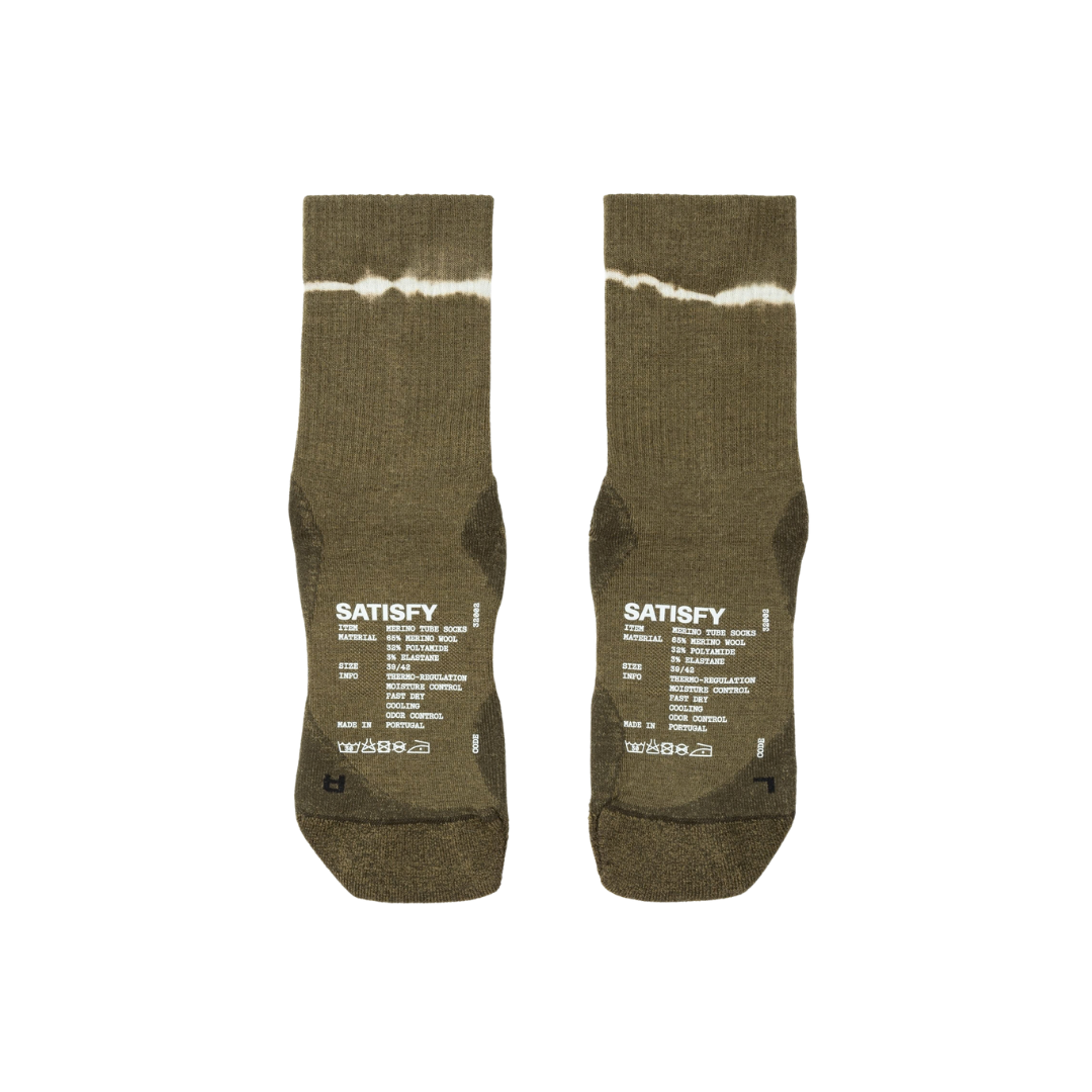 Satisfy Running Merino Nylon Tube Socks - Tie Dye Capers