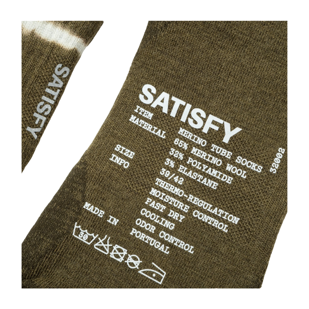 Satisfy Running Merino Nylon Tube Socks - Tie Dye Capers