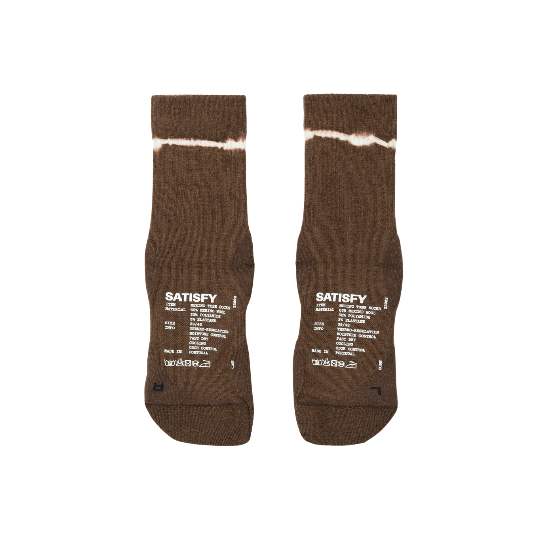 Satisfy Running Merino Nylon Tube Socks - Tie Dye Rocky Road