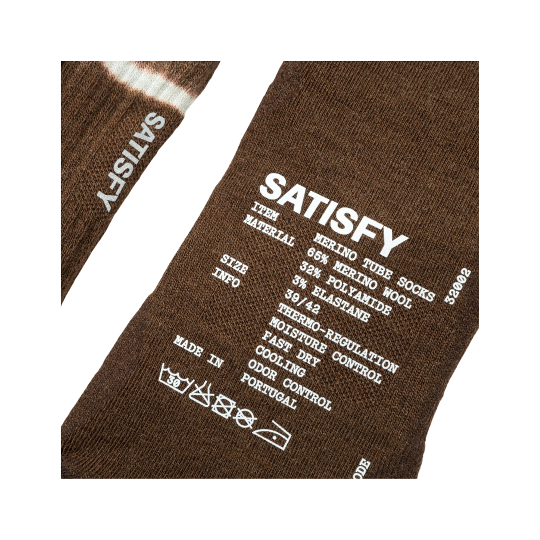 Satisfy Running Merino Nylon Tube Socks - Tie Dye Rocky Road