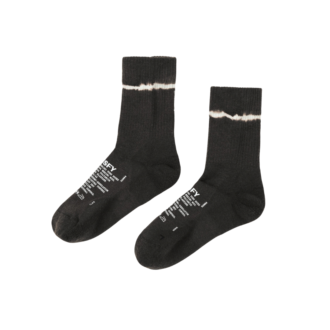 Satisfy Running Merino Nylon Tube Socks - Black Tie Dye