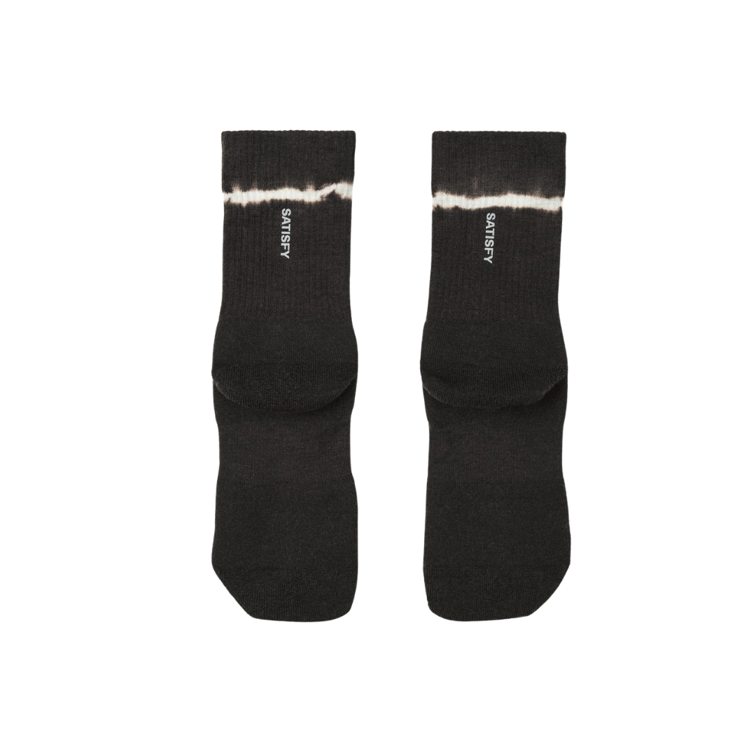 Satisfy Running Merino Nylon Tube Socks - Black Tie Dye
