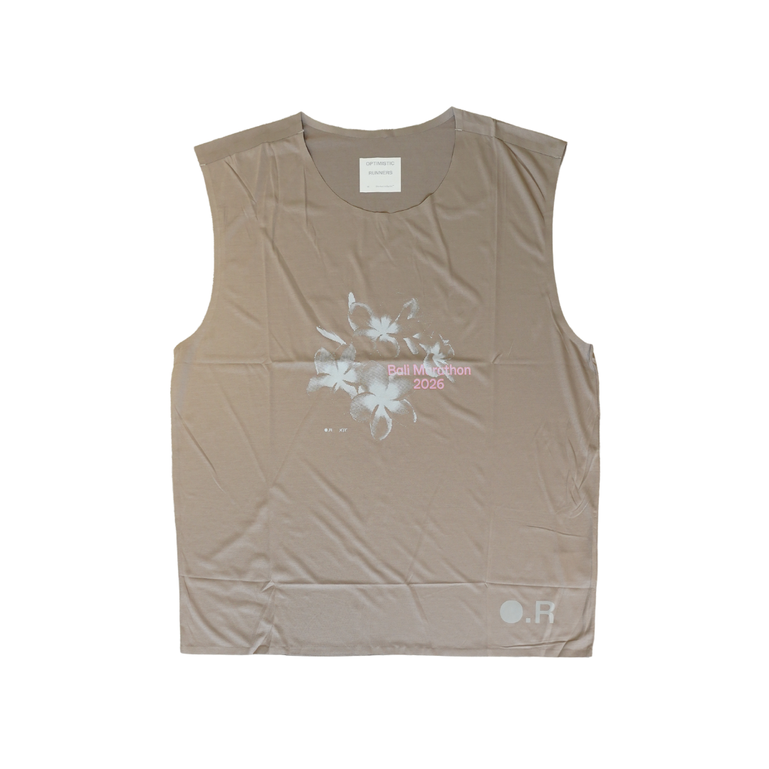 OPTIMISTIC RUNNERS x KIT Recycled OR Tank Top CAMEL