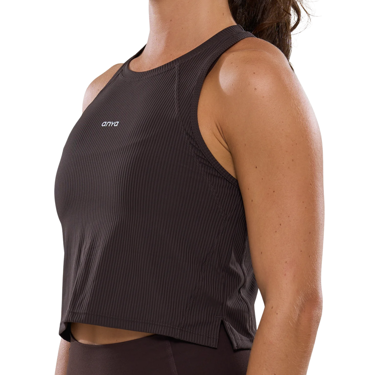 ANYA Bib Crop Tank - Ganache