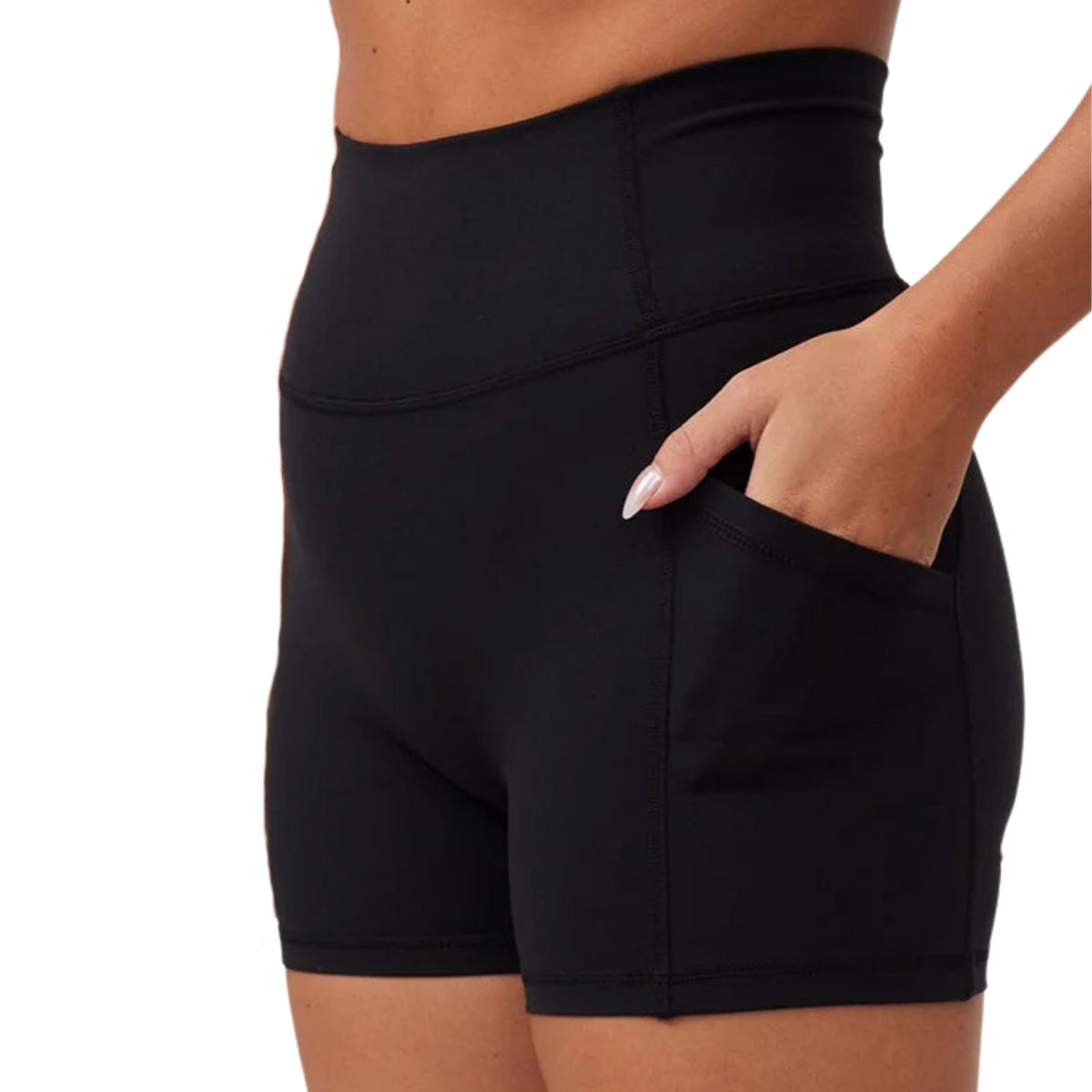 ANYA Pocket Shorts (Mini 4") in Black Sesame
