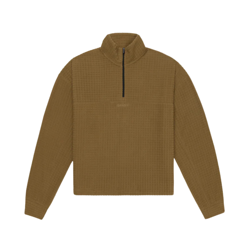 BANDIT RUNNING Women's MacroSoft Grid™ Quarter Zip - Antique Brass