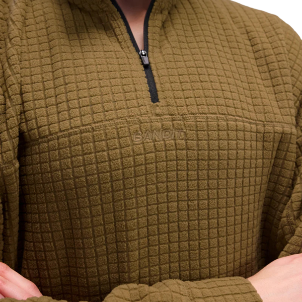 BANDIT RUNNING Women's MacroSoft Grid™ Quarter Zip - Antique Brass
