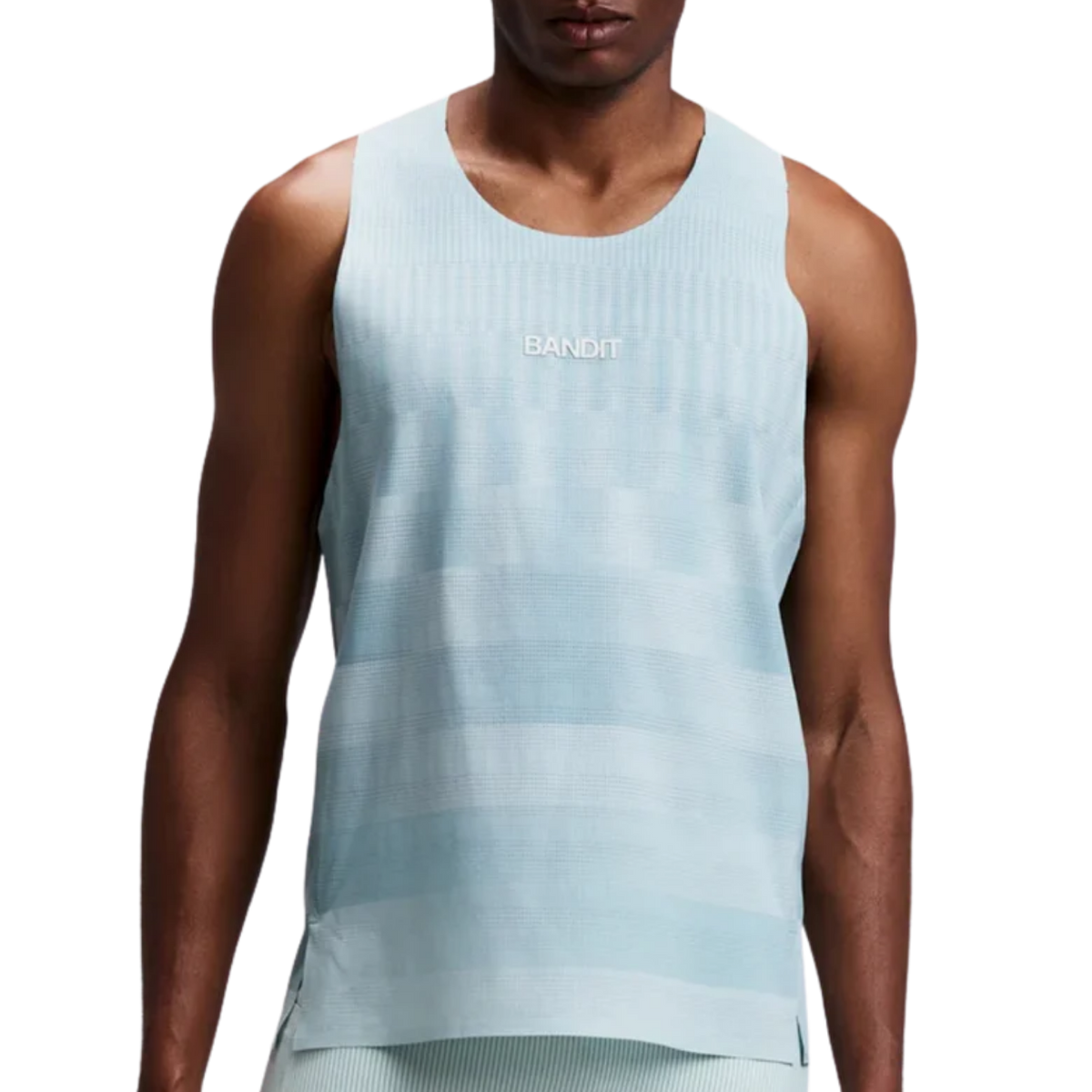 Bandit Running CoolGrid™ Training Singlet with Flopack™ - Growing Grid/Lagoon Mist