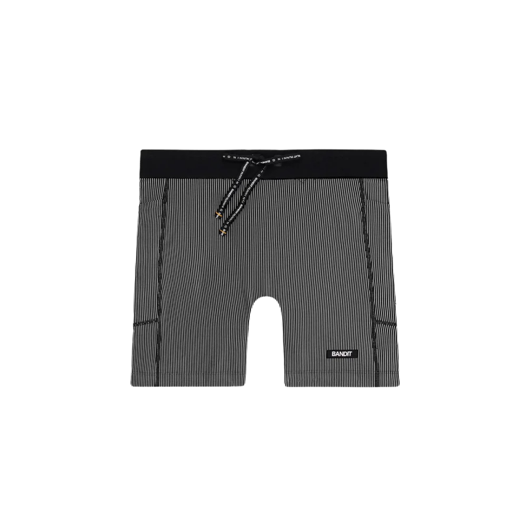 BanditRunning_StripedCadence5"Compression_Black/Chalk1