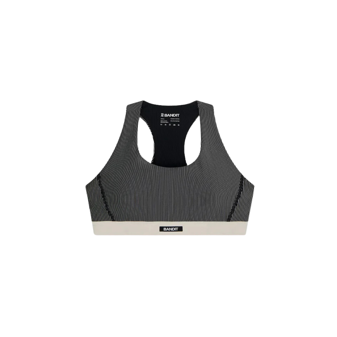 BanditRunning_StripedCadenceRunBra_Black/Chalk1
