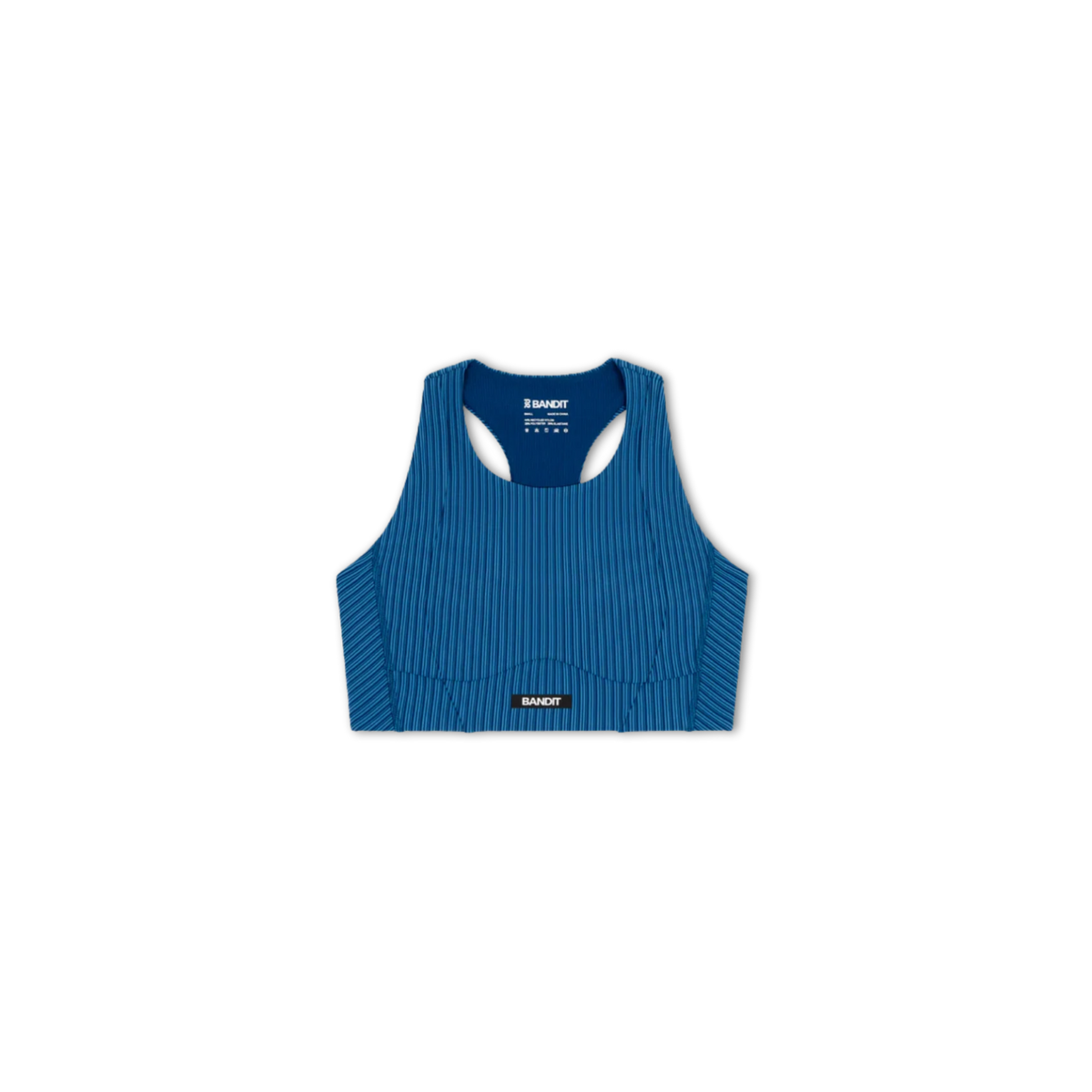 Bandit Running Women's Striped Cadence™ Longline Bra - Ink Blue/Aegean