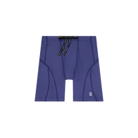 Purple Running shorts with a drawstring on a white background