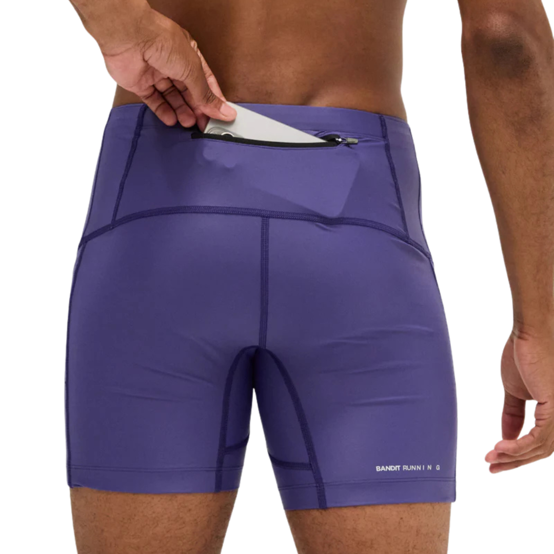 Bandit Running Superbeam 7 Pocket Quarter Tights - Purple Dusk