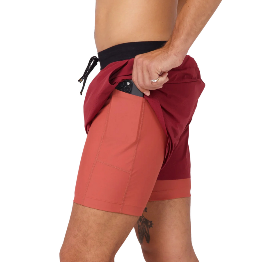 BanditRunning_Vento4" 2-in-1_Short, Men's _CHERRY/SPICE_Side1