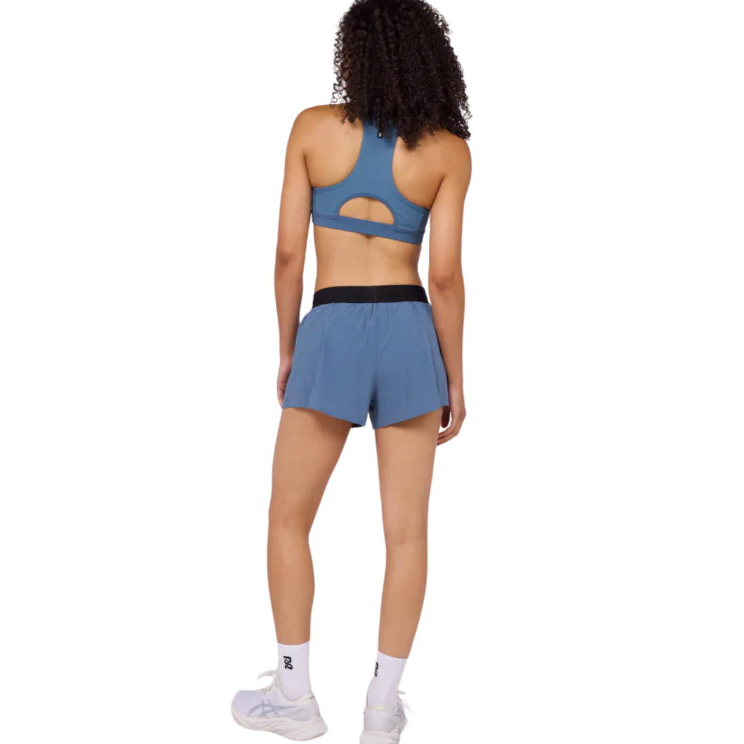 BanditRunning_VentoWomen's_3" SplittyShort _STEEL BLUE_Back1