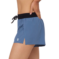 BanditRunning_VentoWomen's_3" SplittyShort _STEEL BLUE_Side