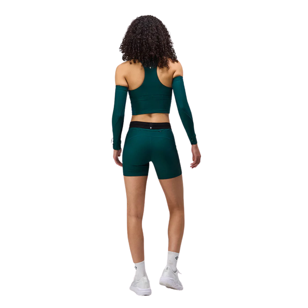 Bandit Running Women's Cadence Zip Front Race Crop - Pine