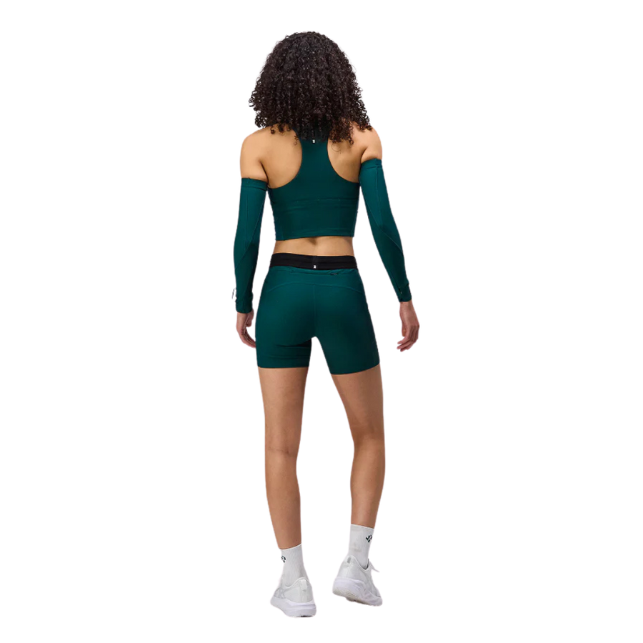 Bandit Running Women's Cadence Zip Front Race Crop - Pine