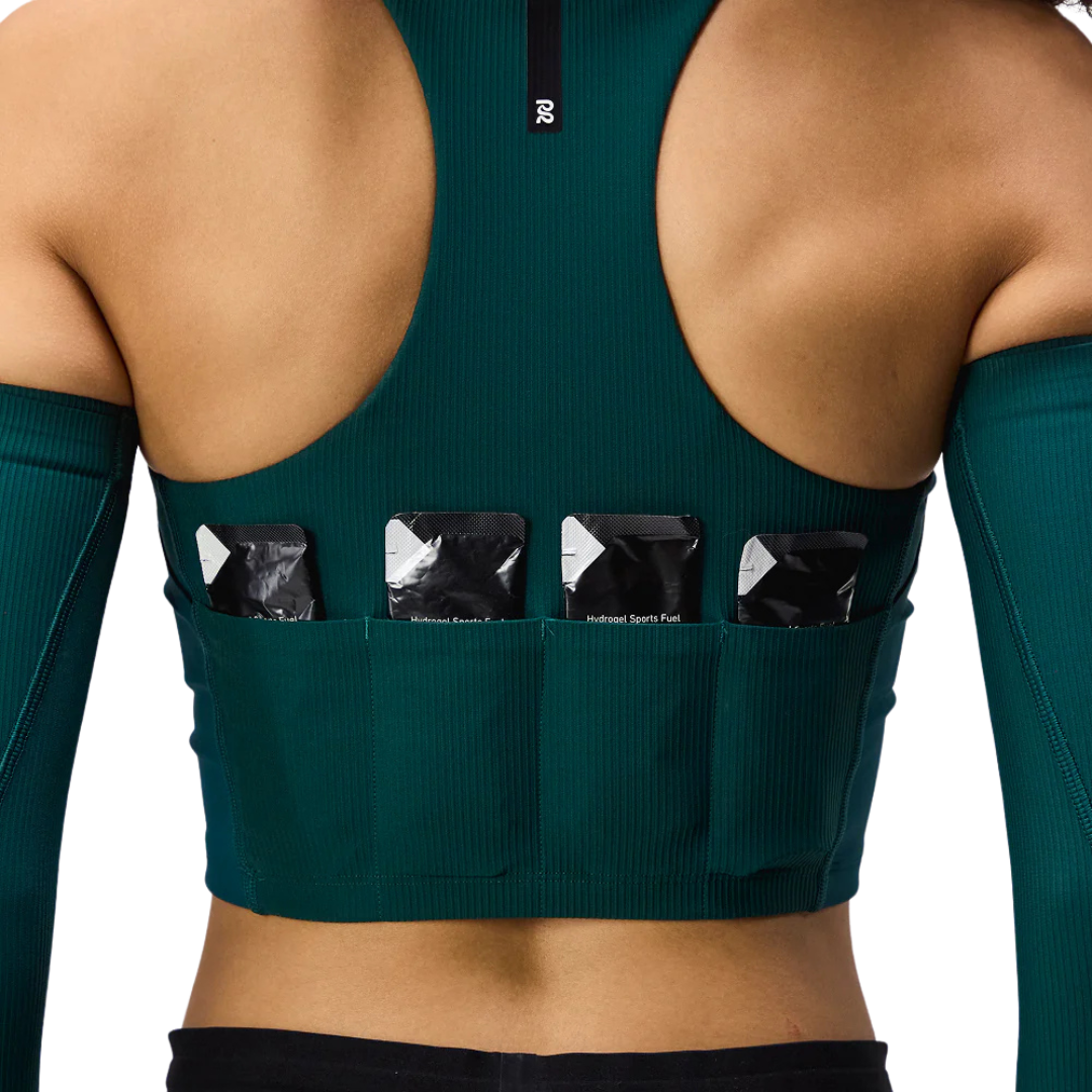 Bandit Running Women's Cadence Zip Front Race Crop - Pine
