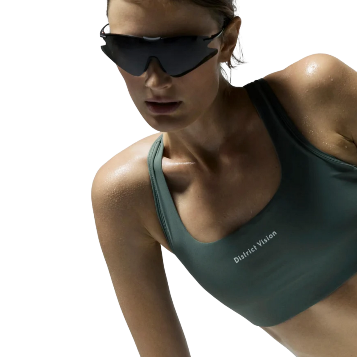 District Vision Twin Layer Medium Support Bra - Cool Sage