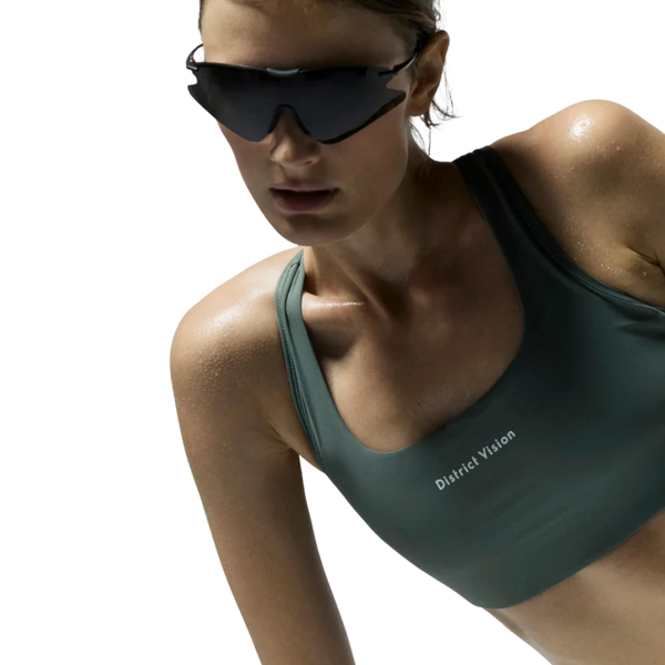 District Vision Twin Layer Medium Support Bra - Cool Sage