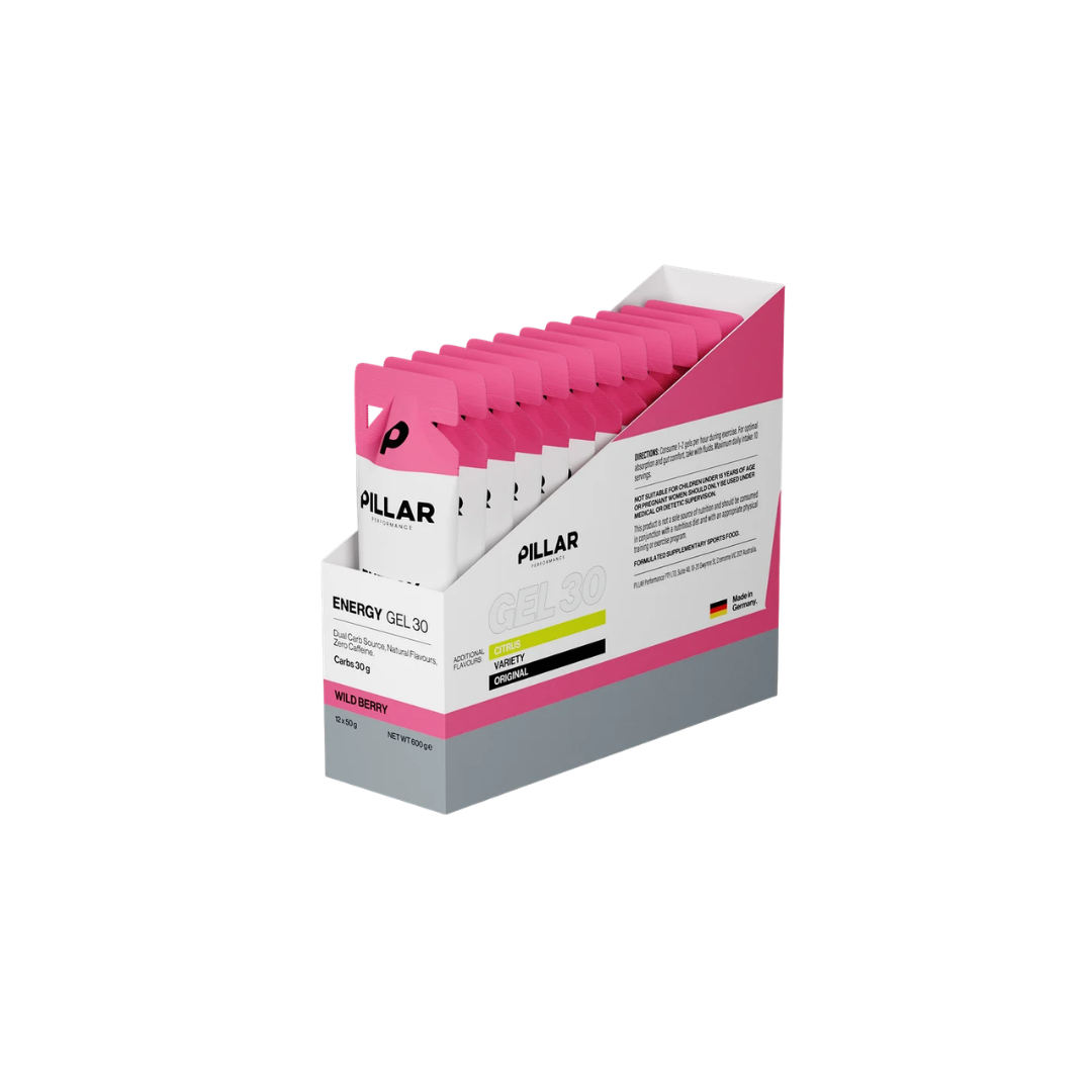 PILLAR ENERGY GEL 30 - Value Box (12 Serves) / Wild Berry