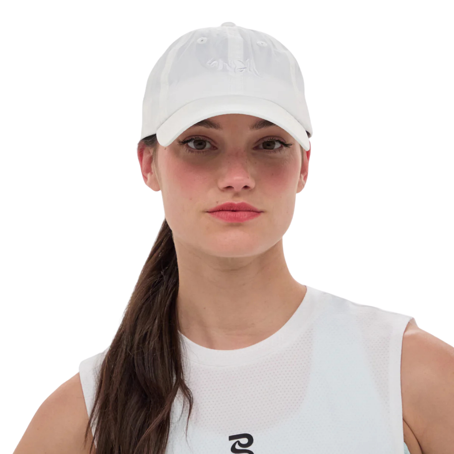Bandit Running Embroidered Bandit Nylon Dad Hat - White