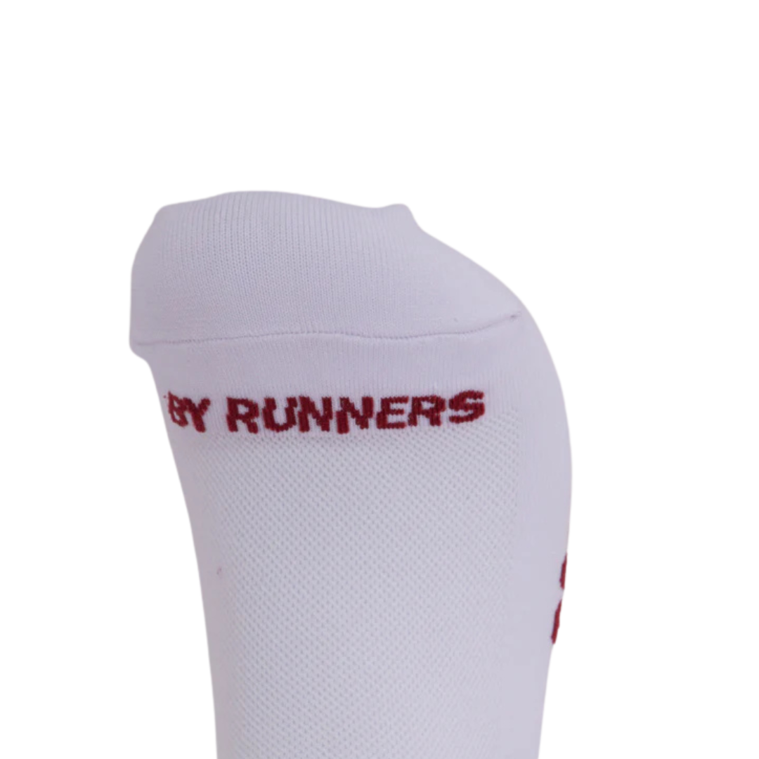 BanditRunning_Embroidered Lite Run Sock_Next Gen RW_White/Currant_Front