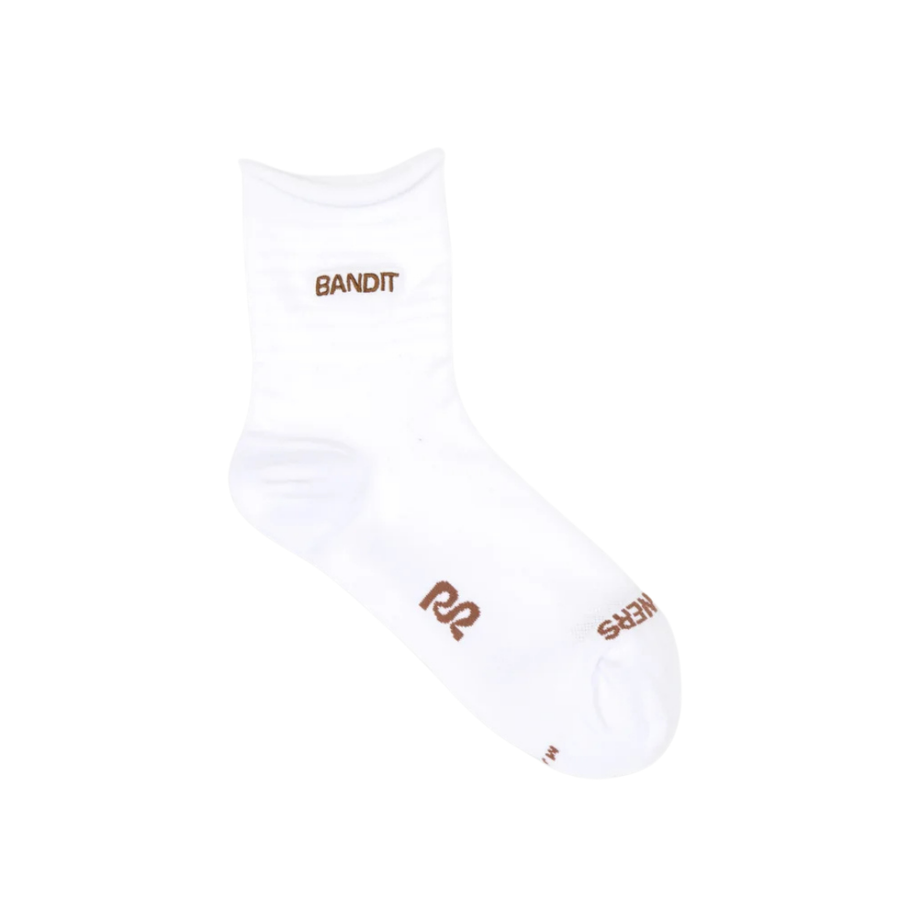 Bandit Running Grid Knit™ Run Socks - White with Baked Clay (2 Pack)