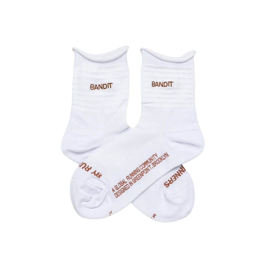 Bandit Running Grid Knit™ Run Socks - White with Baked Clay (2 Pack)