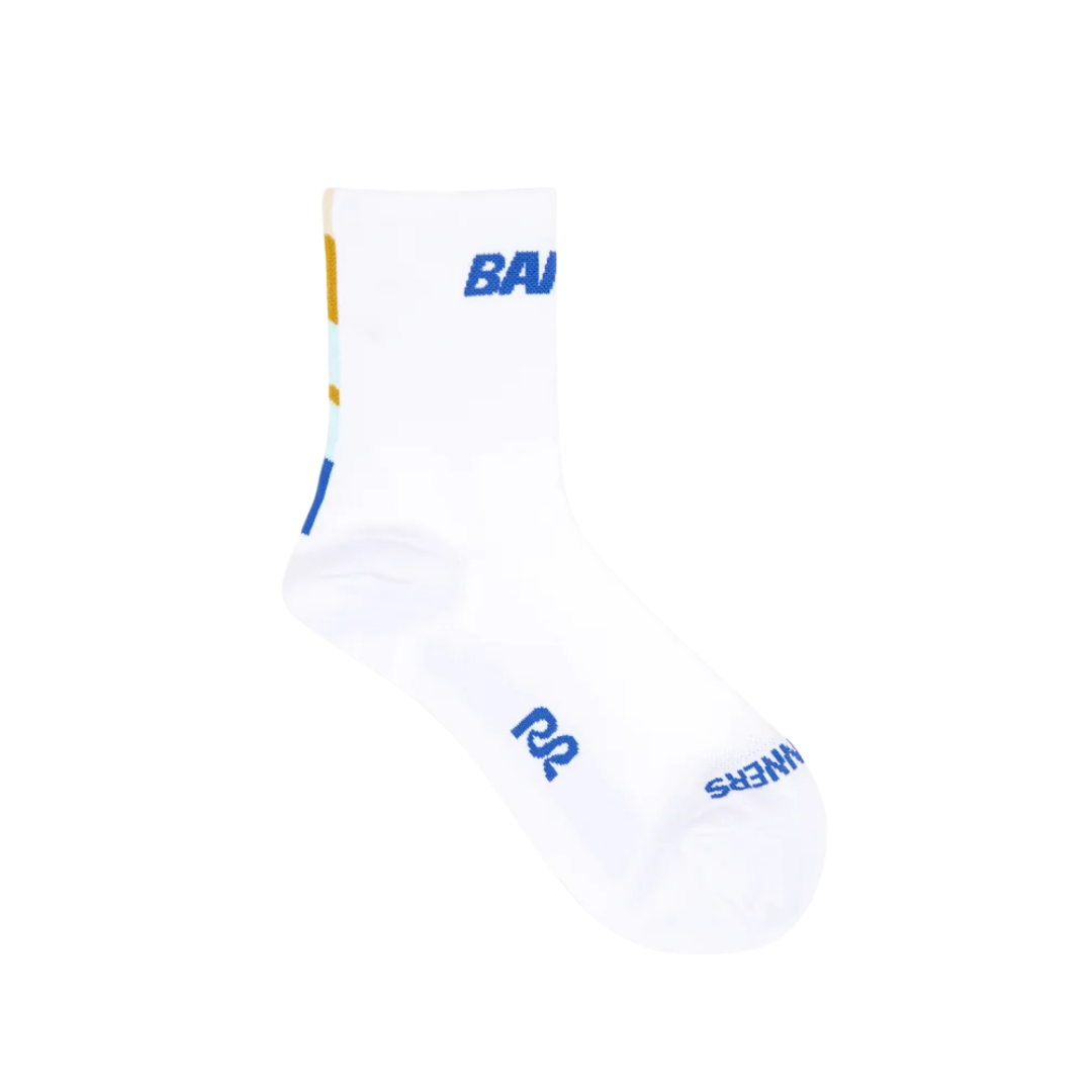 Bandit Running Lite Run™ Socks - White with Deep Peri Blue (2 Pack)