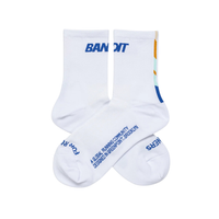 Bandit Running Lite Run™ Socks - White with Deep Peri Blue (2 Pack)