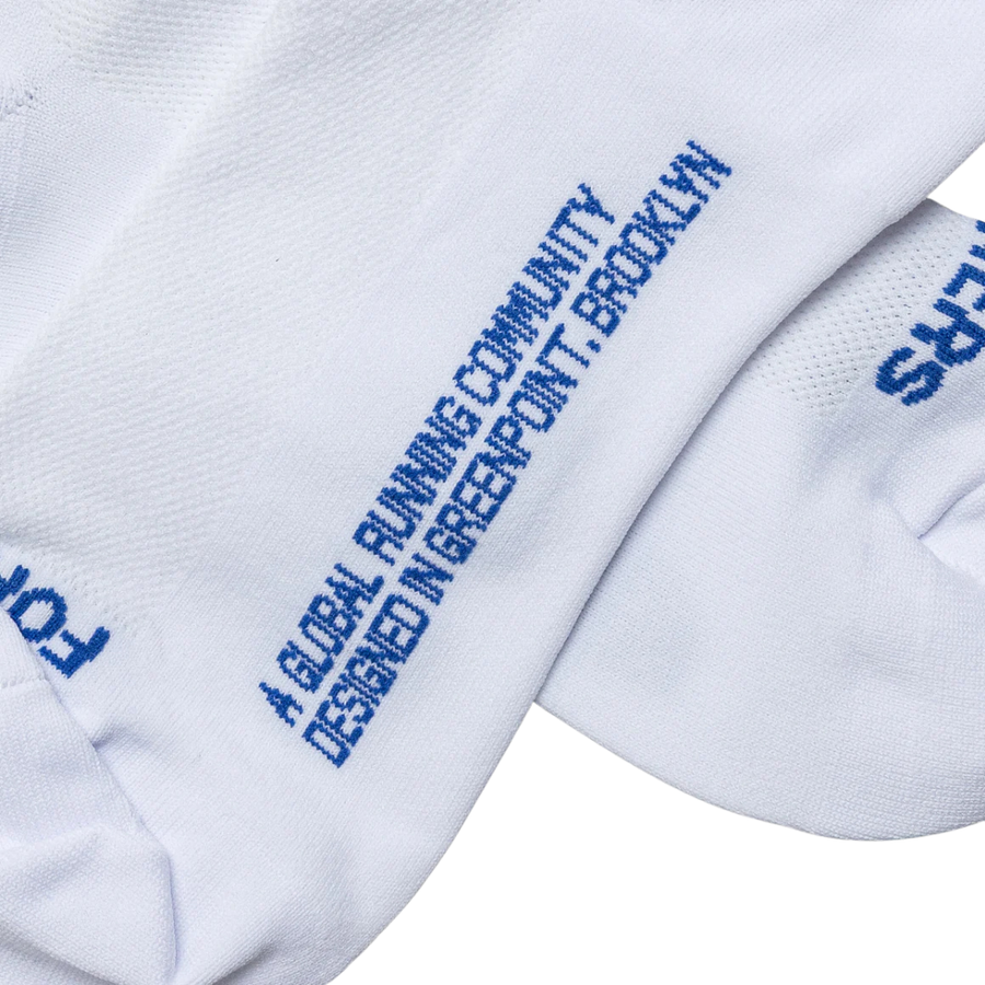 Bandit Running Lite Run™ Socks - White with Deep Peri Blue (2 Pack)