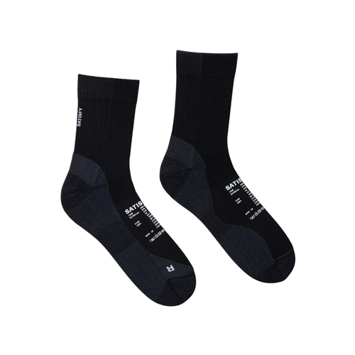 Satisfy Running Merino Nylon Tube Socks - Black