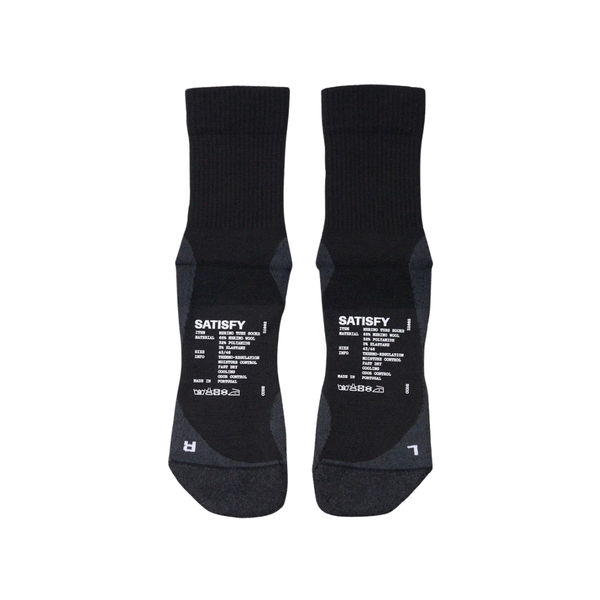 Satisfy Running Merino Nylon Tube Socks - Black
